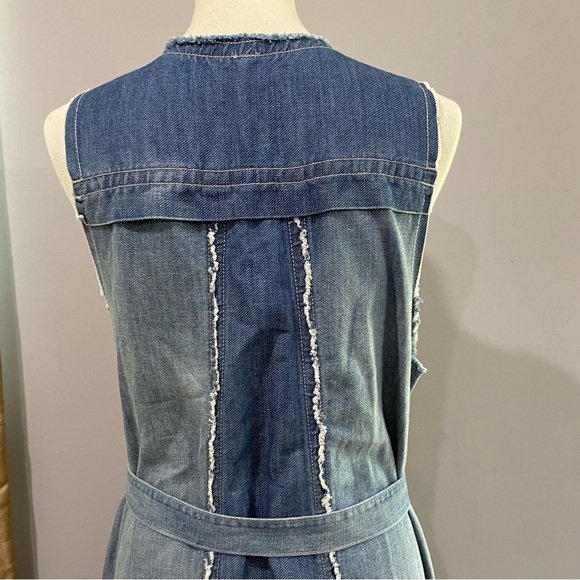 Free People Faye Chambray trendy denim maxi waterfall vest Boho, rodeo, festival - Picture 7 of 13